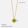 Joseline Emerald Geometric Necklace - Rhombus Style 06 [GHEMN5DN]
