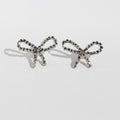 Braxton Geometric Bow Earrings - Silver [ILX0FS53]