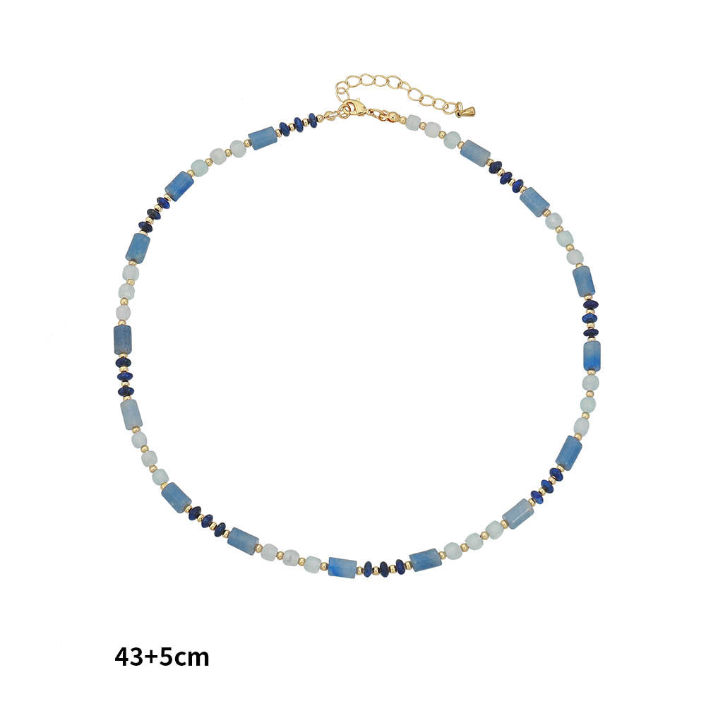 Kenzlie Retro Beaded Apatite Necklace - Lapis Lazuli Necklace 9 [JNFLTUJR]