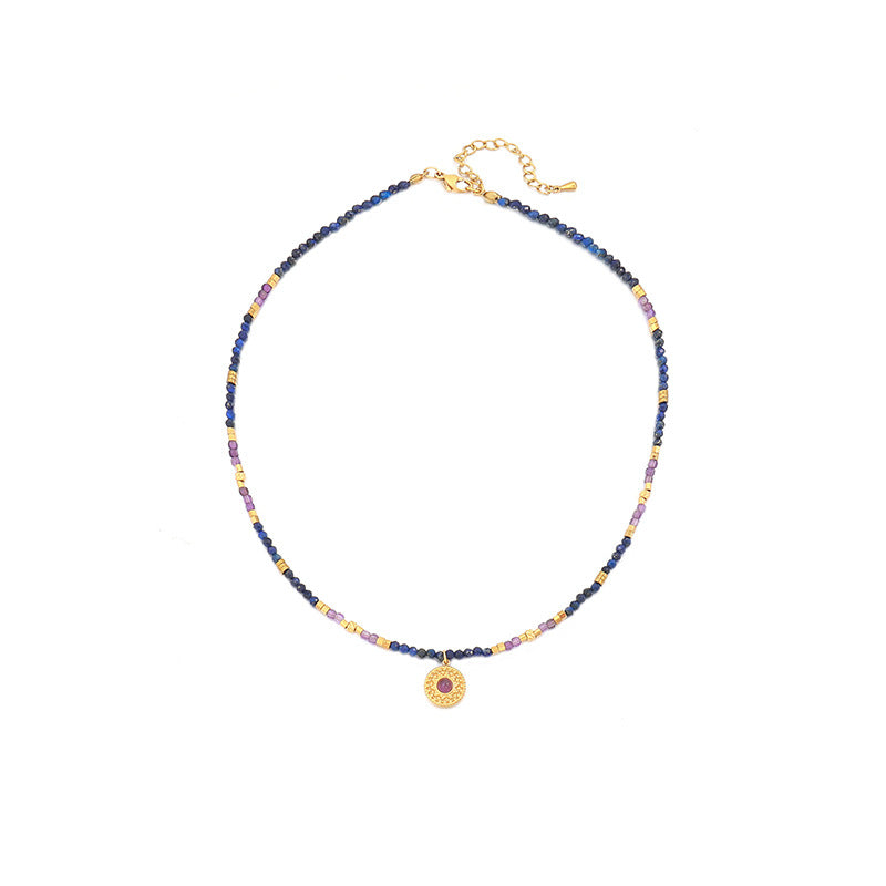 Kenzlie Retro Beaded Apatite Necklace - Lapis Lazuli Necklace 4 [6SIGFX3Z]