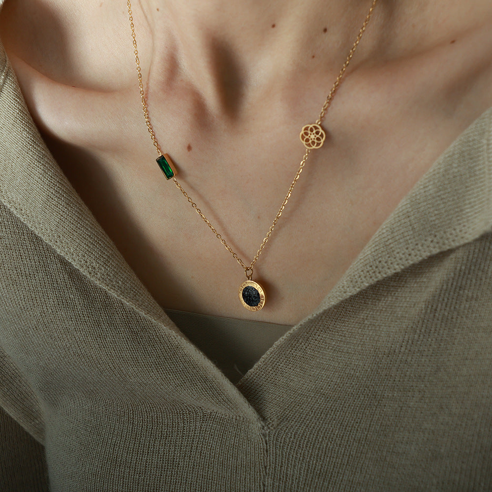 Charley Emerald Pendant Necklace - Gold [83VC9OYV]