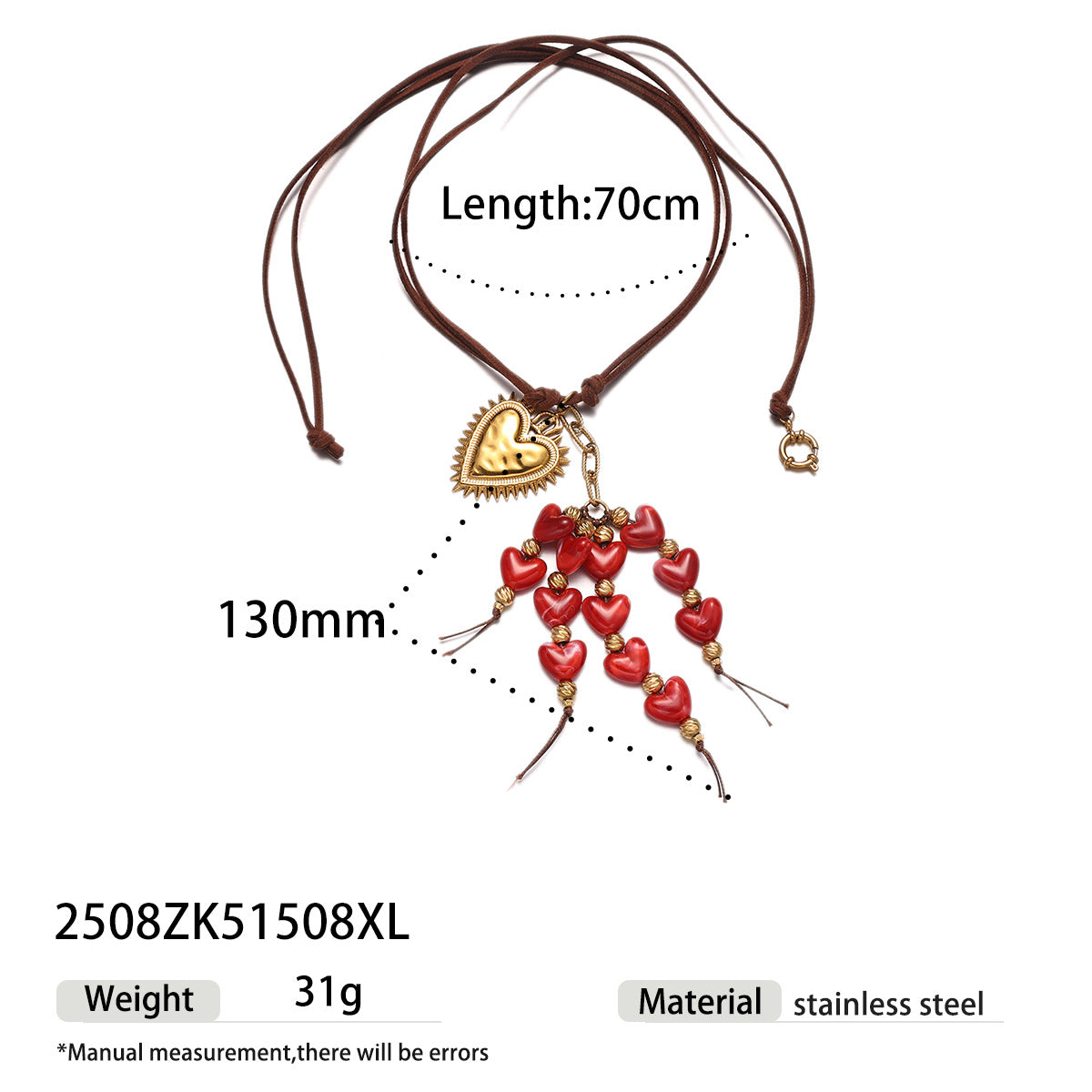 Meera Acrylic Heart Necklace - Style 3 [09VWTUVH]