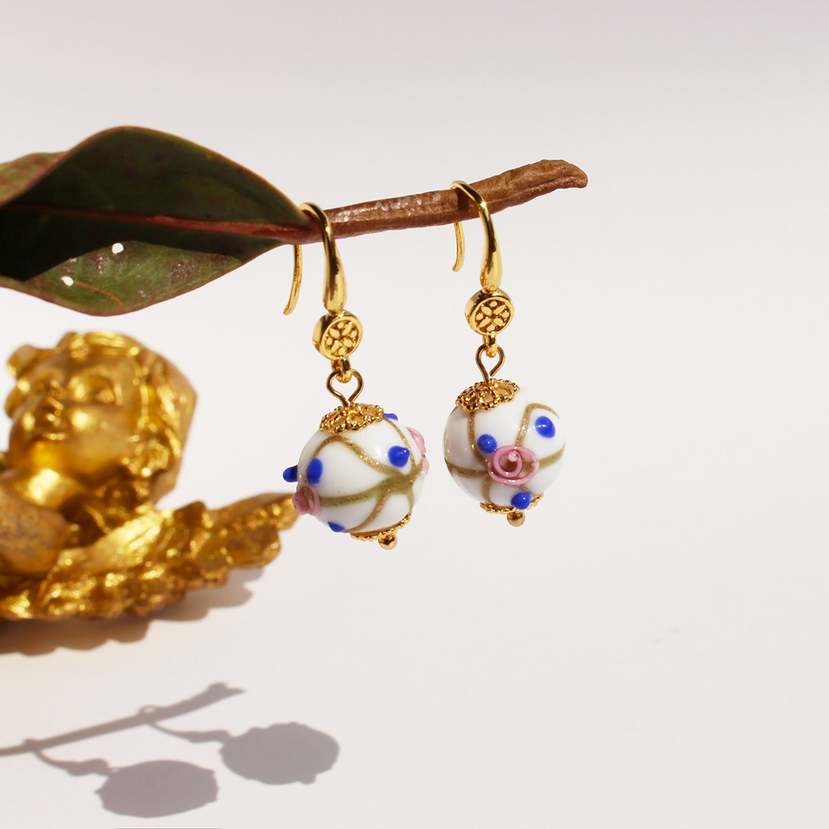 Meadow Glazed Floral Drop Earrings - Style 6 [IH3WBLDZ]