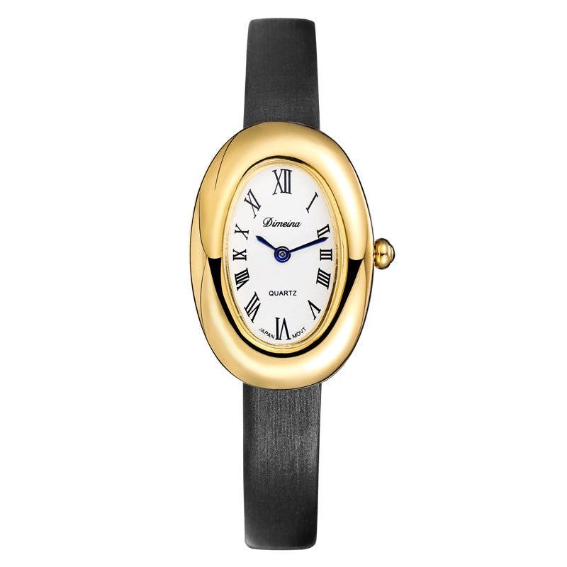 Oval Case Vintage Watch - Silk Black [XPAOYSHL]