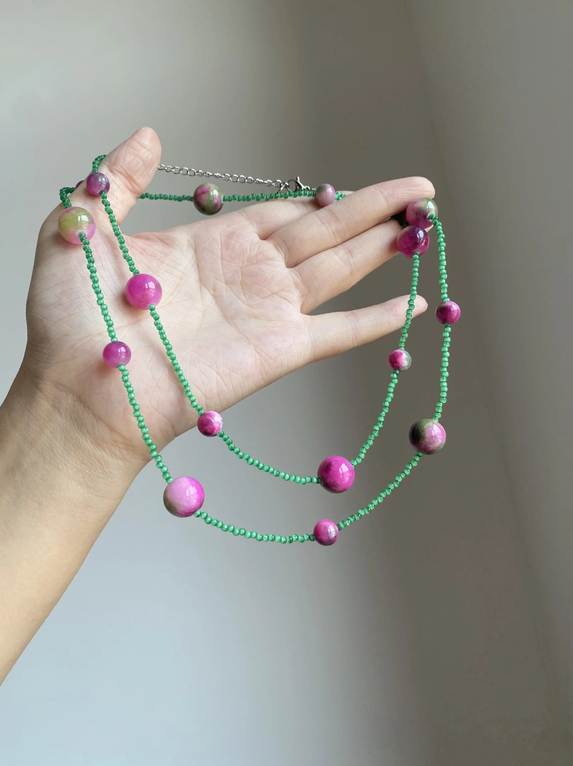 Beaded Natural Stone Choker [QTJ0IB1A]