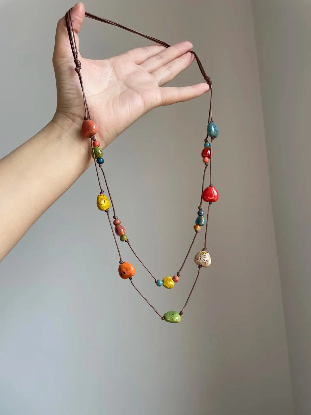 Beaded Rope Pendant Necklace [LCISZ065]