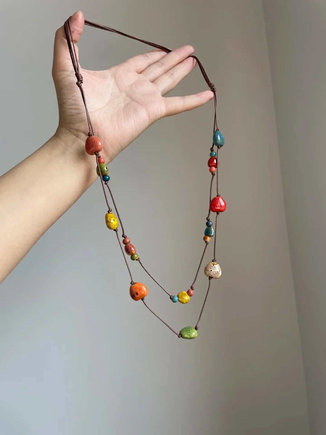 Beaded Rope Pendant Necklace [PNMTGVSK]