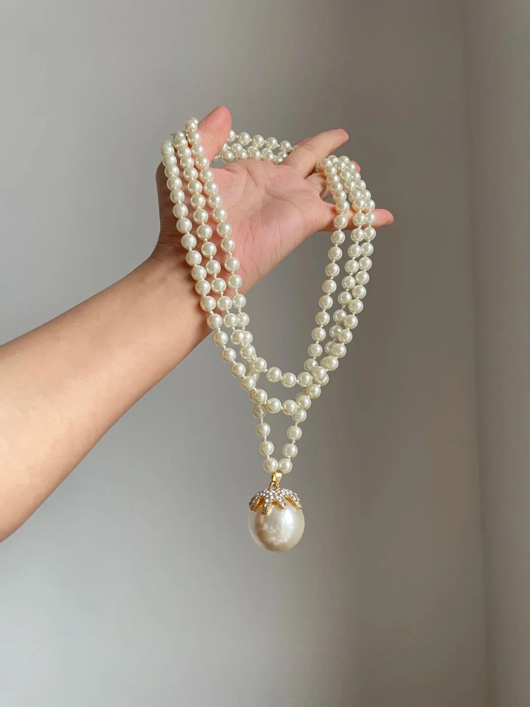 Long Pearl Strand Necklace [S3D423JT]