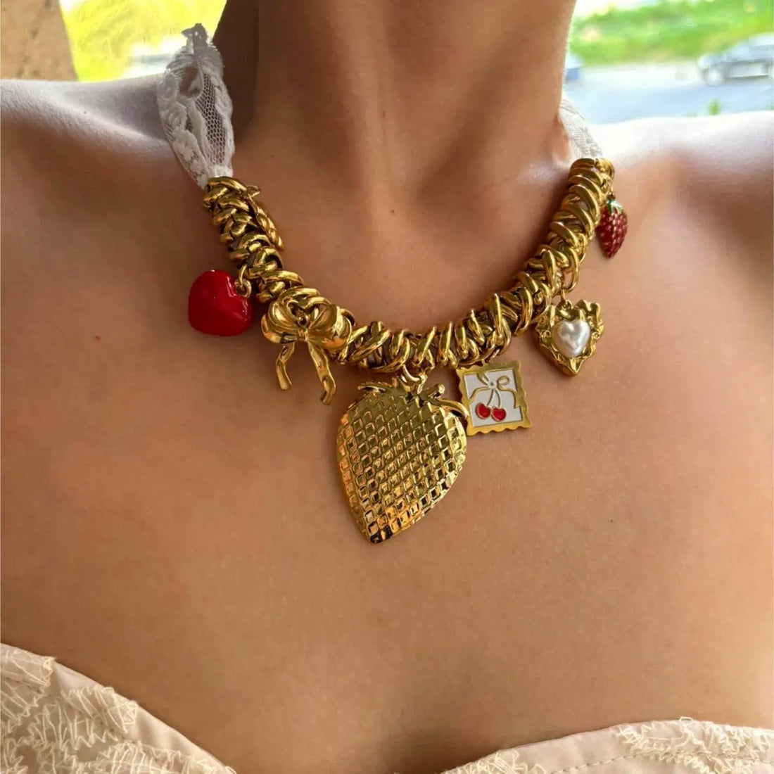 Zayah Charm Gold Necklace