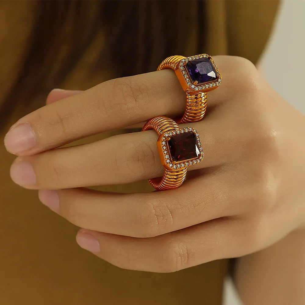Joie Emerald-Cut Rhinestone Statement Ring