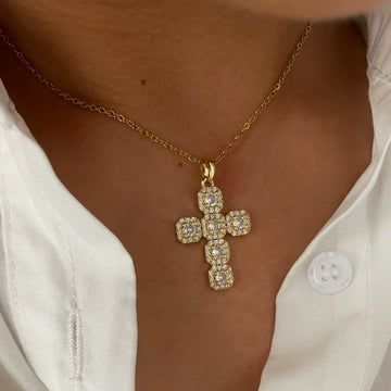 Gisele Gold Cross Pendant Necklace