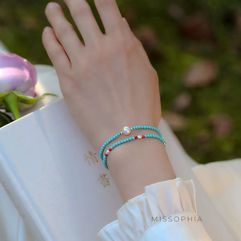 Abrielle Pearl Turquoise Bracelet [X05ZSD4A]