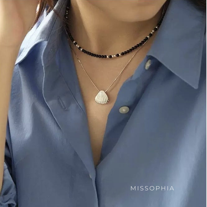 Acadia Black Agate Necklace [HU69FMIC]