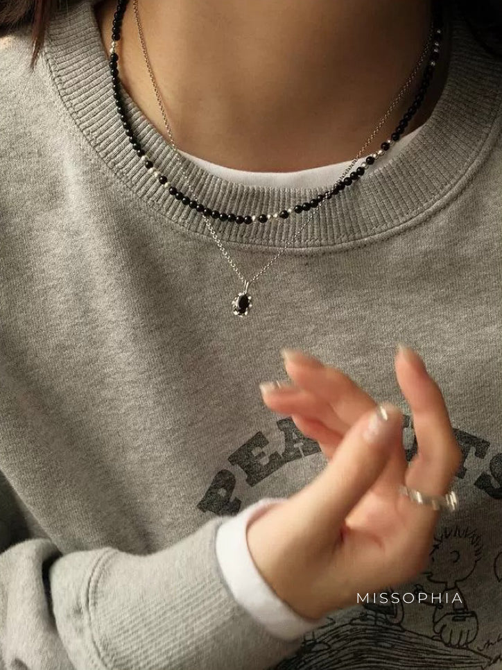 Acadia Black Agate Necklace [AI91HX8T]