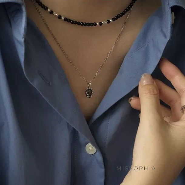 Acadia Black Agate Necklace [EAON9WYA]