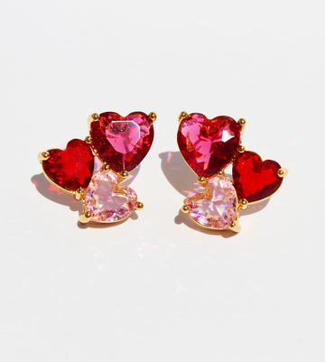 Adah Zircon Heart Stud Earrings [F98ZCPCW]