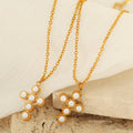 Adalaya Cross Pearl Necklace [7OP6SEIW]