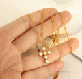 Adalaya Cross Pearl Necklace [89D85XYB]