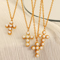 Adalaya Cross Pearl Necklace [NK4WLXE2]