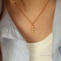 Adalaya Cross Pearl Necklace [JW7P68R6]