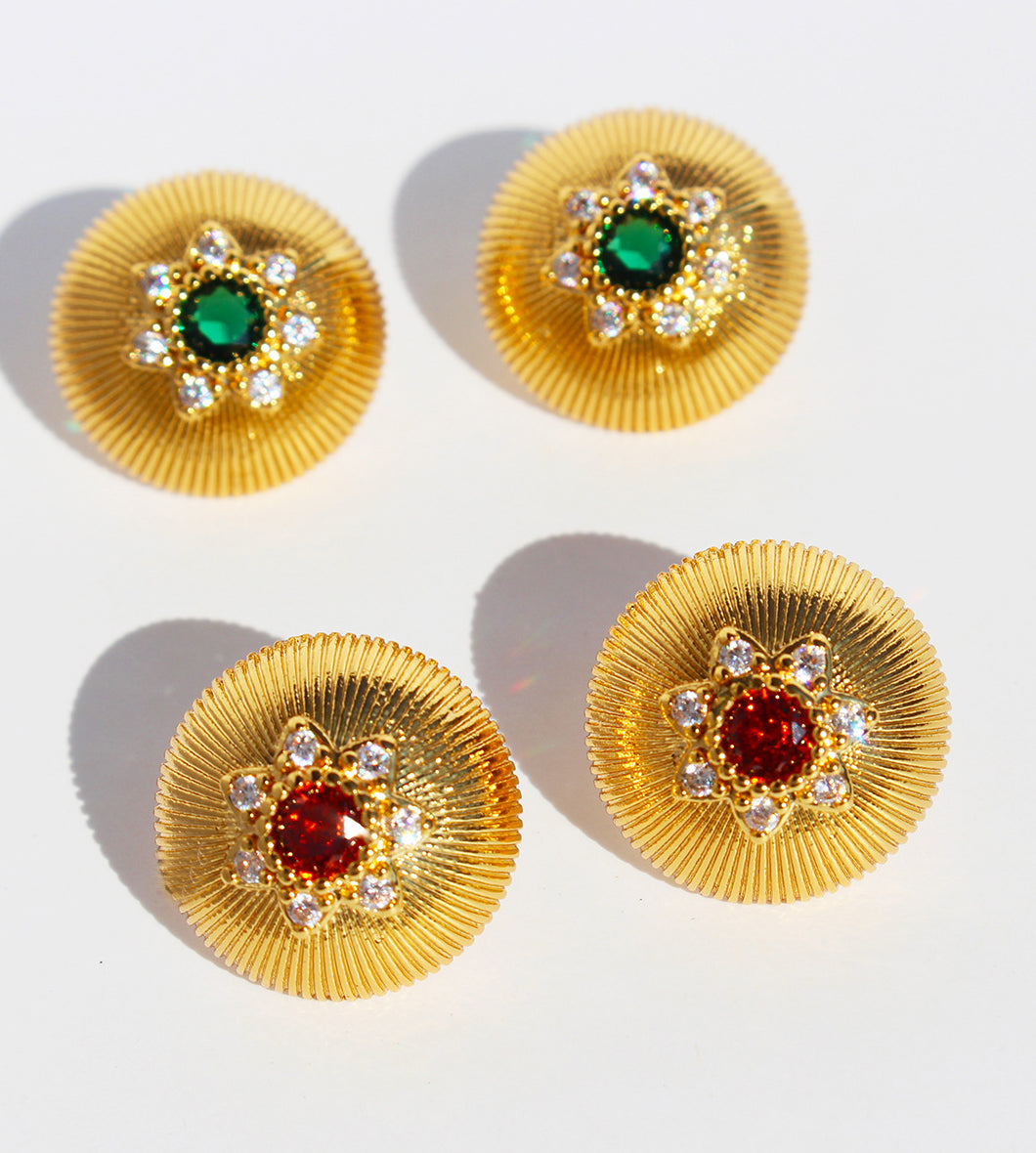 Adeena Retro Zircon Stud Earrings [J4FW0ER2]
