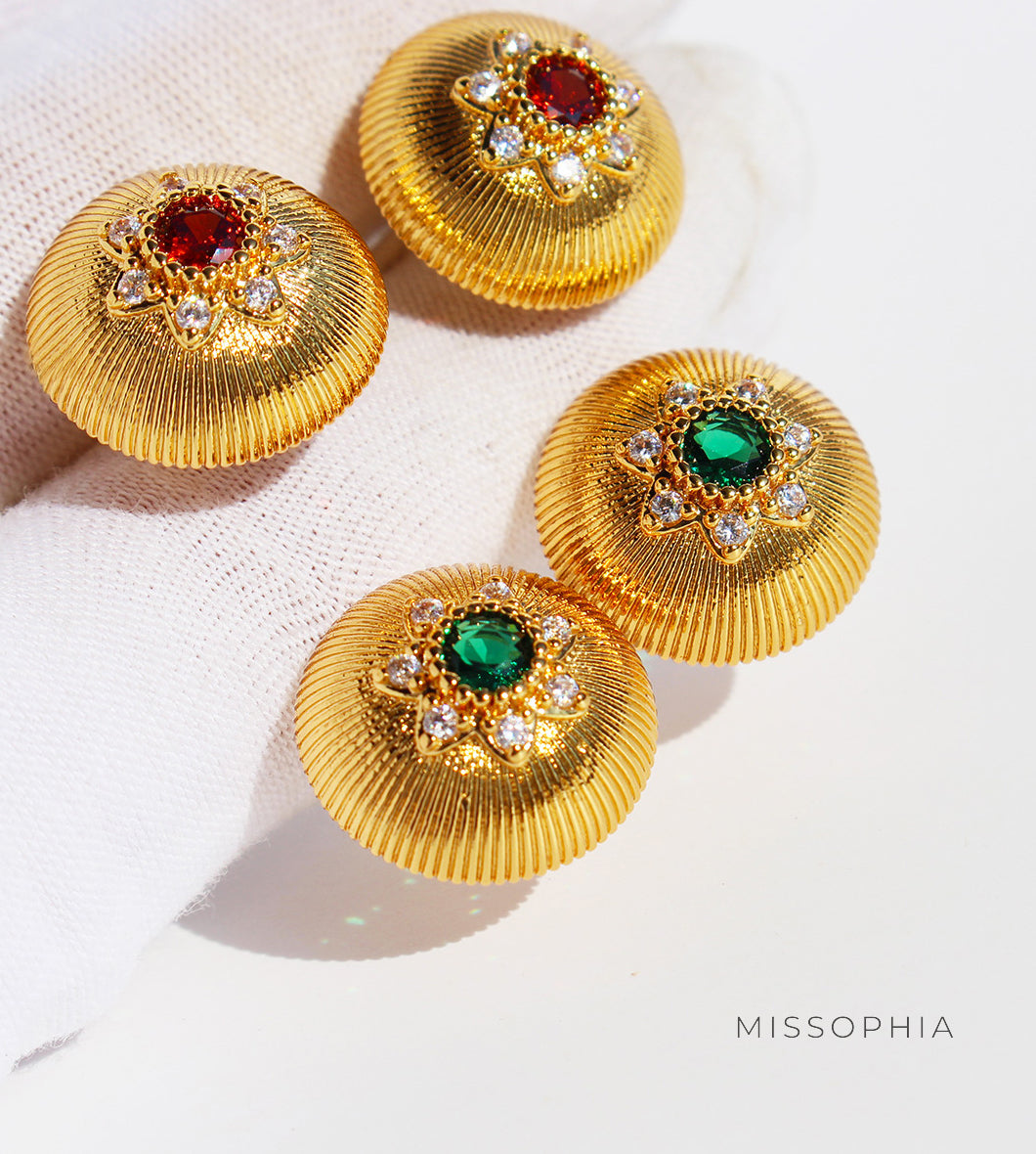 Adeena Retro Zircon Stud Earrings [J4FW0ER2]