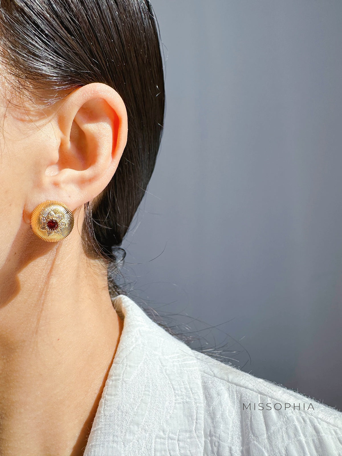 Adeena Retro Zircon Stud Earrings [SJ8NRB7P]