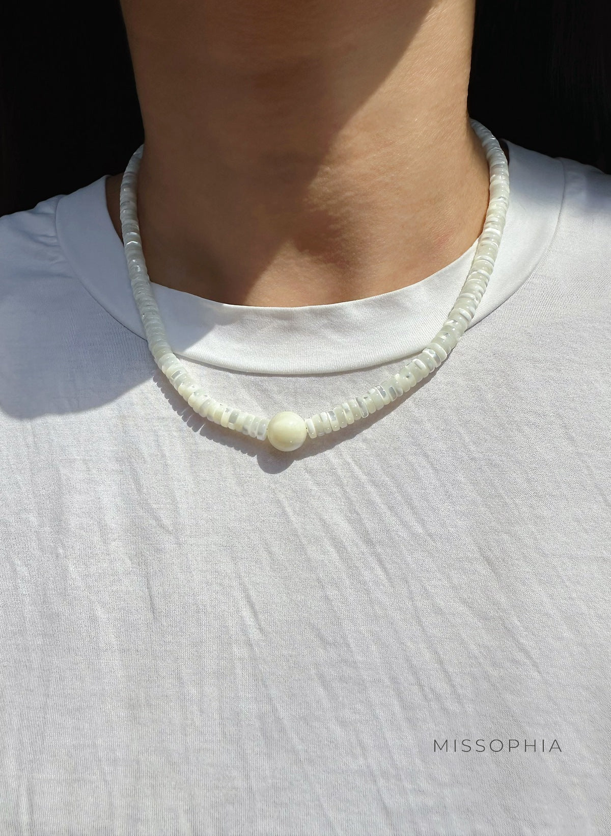 Adelynne Mother-of-Pearl Beaded Necklace [9TTPBN5C]