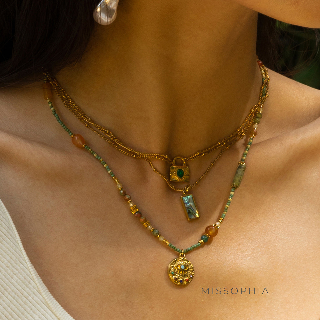 Alayia Layered Zircon Necklace [K84JS6T2]