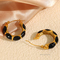 Alizay Gold Enamel U-Shape Earrings [3KD1YZKD]