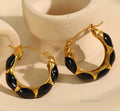 Alizay Gold Enamel U-Shape Earrings [CDHEW3KL]