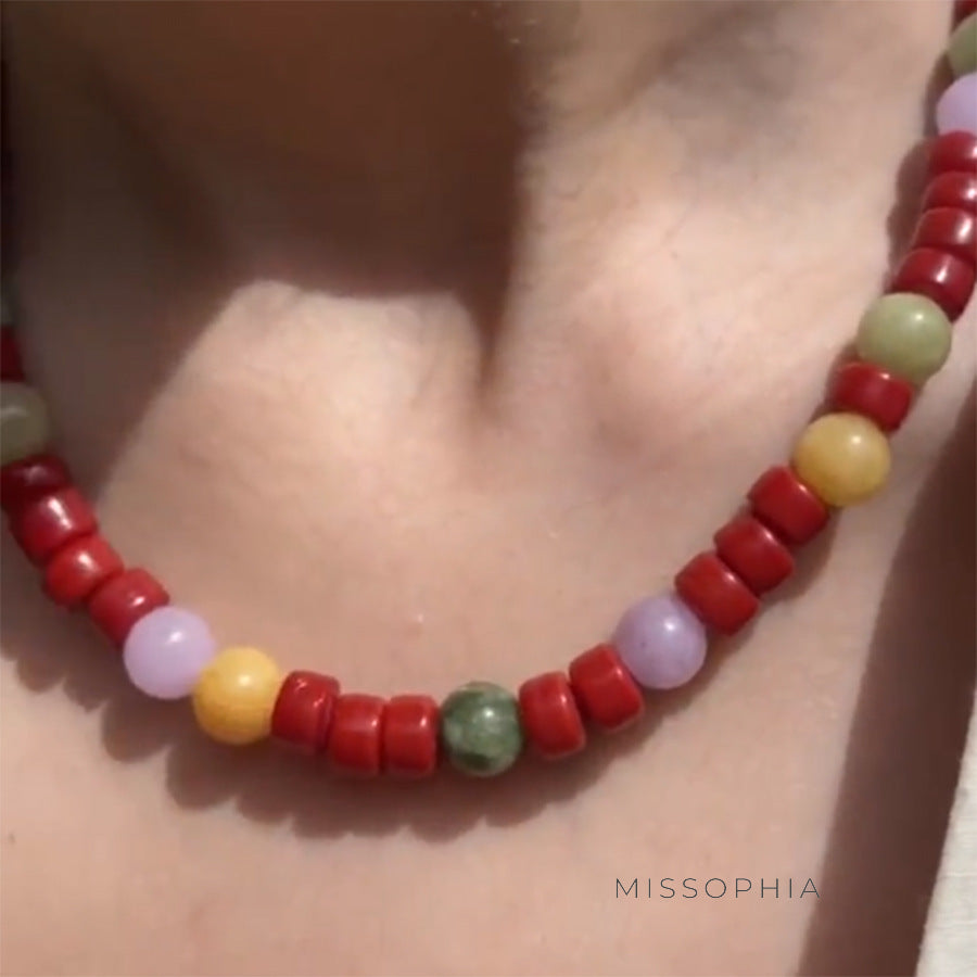 Allura Natural Stone Beaded Necklace [GBGWIQ5P]