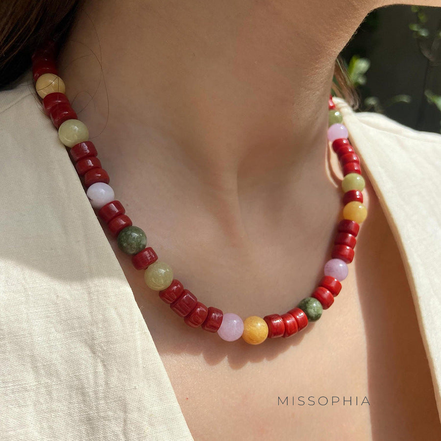 Allura Natural Stone Beaded Necklace [HWGJIBGN]