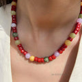 Allura Natural Stone Beaded Necklace [0D1I35IL]