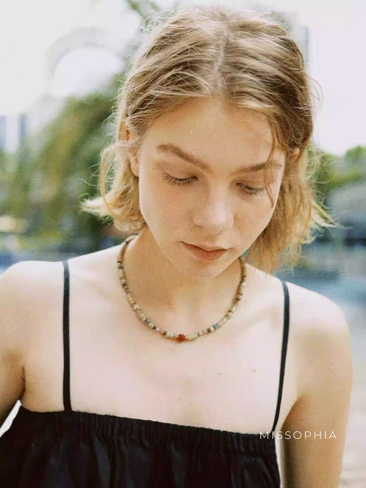 Amiyah Earthy Beaded Necklace [WK6O8ZWJ]