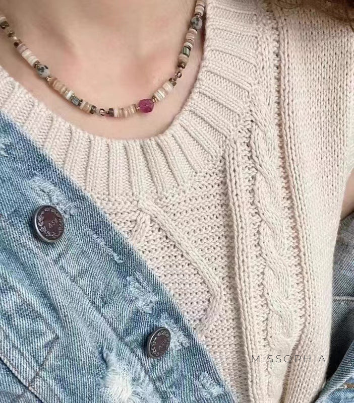 Amiyah Earthy Beaded Necklace [Q8D2P6A9]