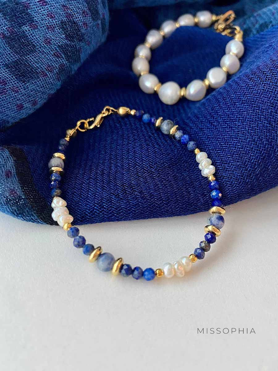Analee Lapis Pearl Bracelet [EHX4A6PH]