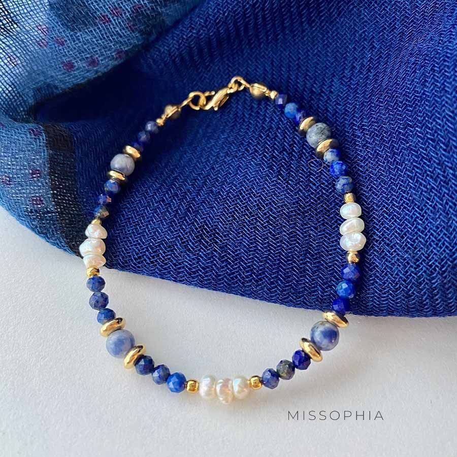 Analee Lapis Pearl Bracelet [VRDW9RQR]