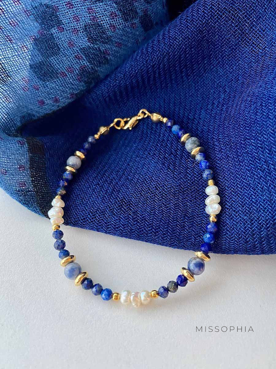 Analee Lapis Pearl Bracelet [D7GF8EHD]