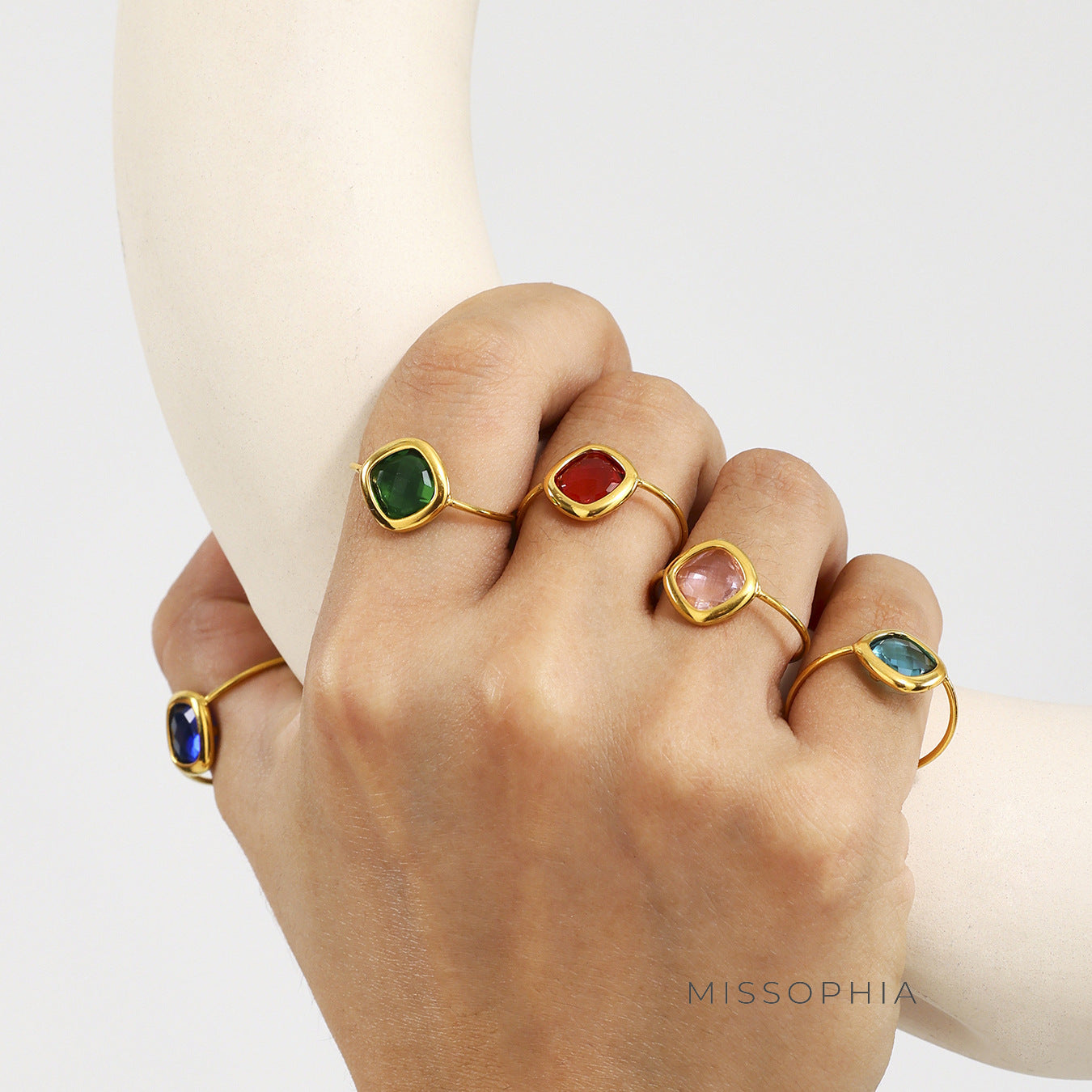 Analucia Colorful Sugar Cube Ring [LHJ3GHFL]