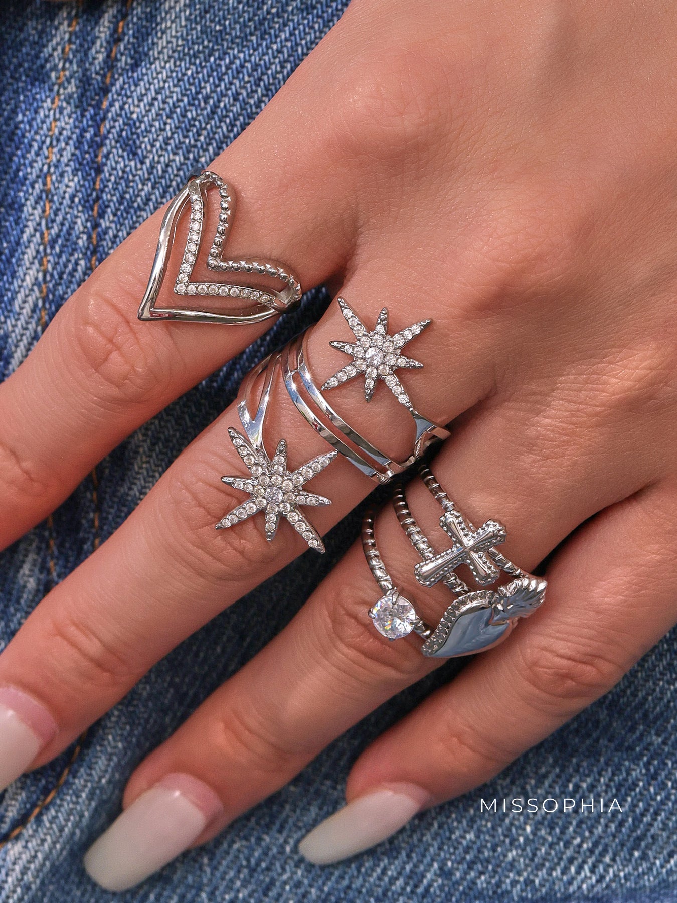 Andee Zircon Stacked Ring [4URR7O7W]