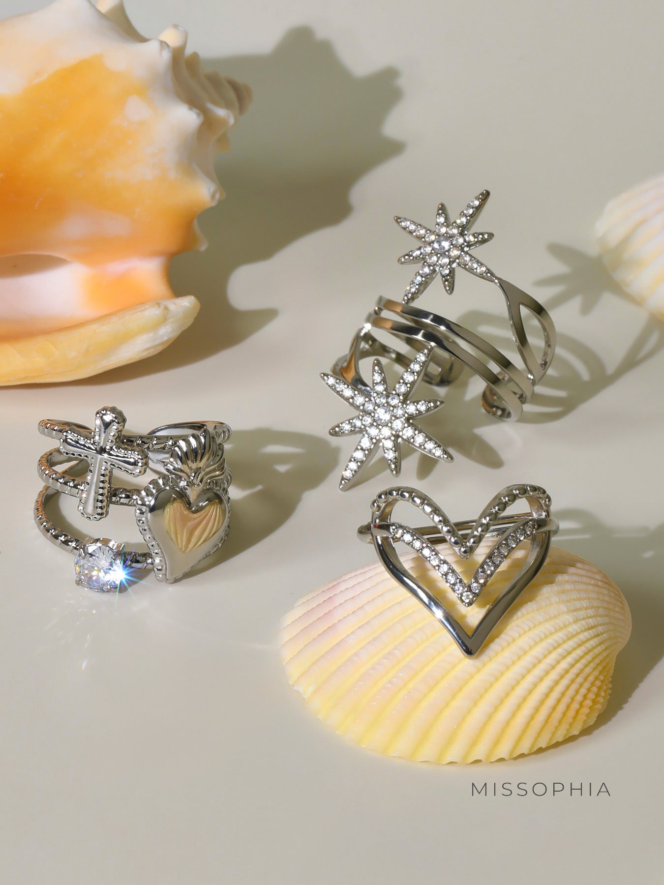 Andee Zircon Stacked Ring [S7PCS4MO]