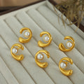 Andrea Gold Pearl Earrings [YXRSUYLZ]