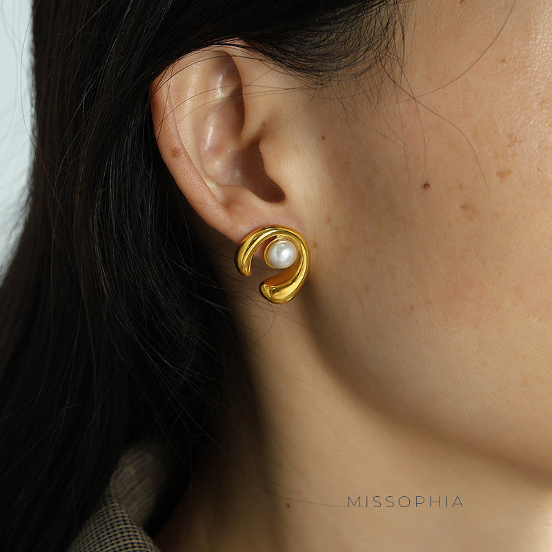 Andrea Gold Pearl Earrings [YXRSUYLZ]