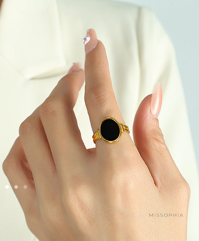 Angely Gold Dripping Open Ring [6M07OLJP]