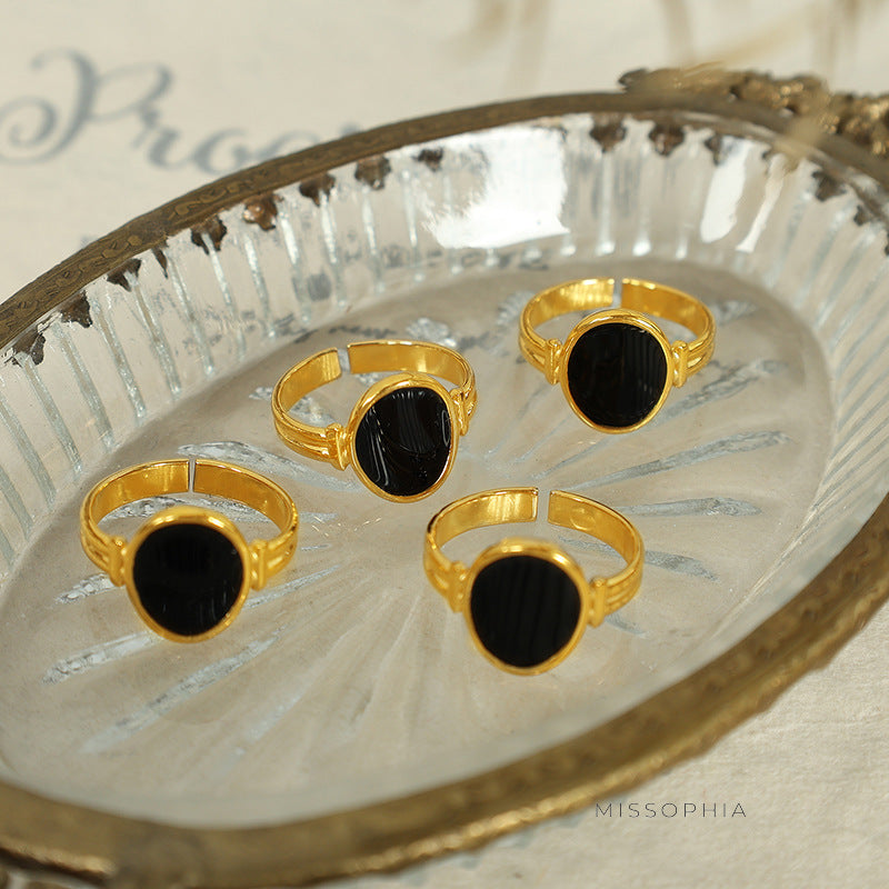 Angely Gold Dripping Open Ring [GV45KW86]
