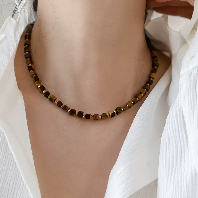 Aribelle Faceted Tiger Eye Necklace [OIO02WJ6]