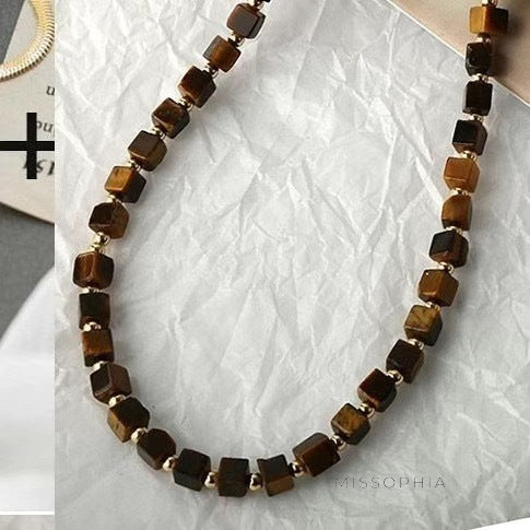 Aribelle Faceted Tiger Eye Necklace [YYOIDIJP]