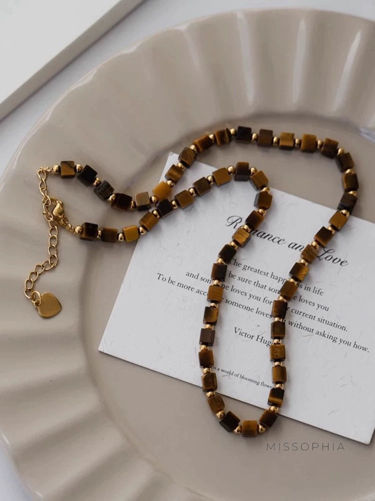 Aribelle Faceted Tiger Eye Necklace [NHFG7VAW]