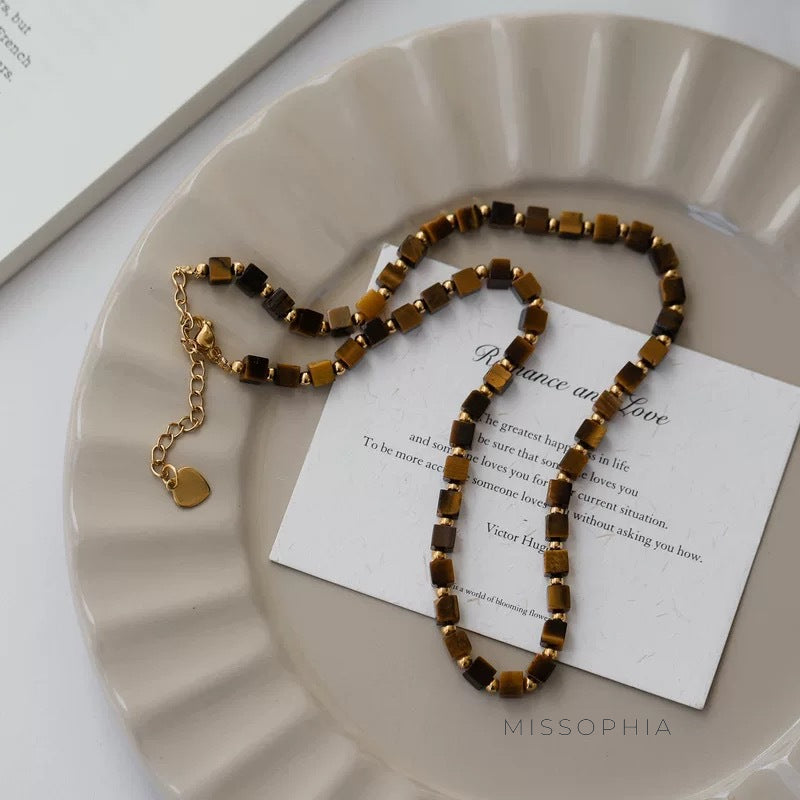 Aribelle Faceted Tiger Eye Necklace [TAF4Q0DV]